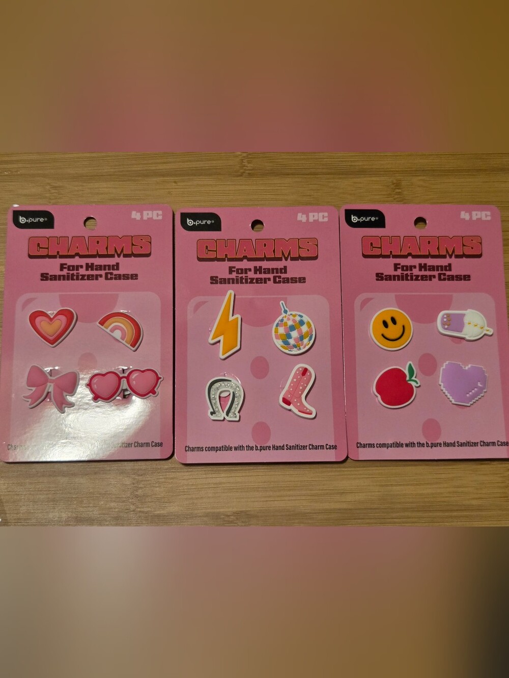 b·pure Charms & Hand Sanitizer Charm Cases - Pink & Black - Picture 3 of 3